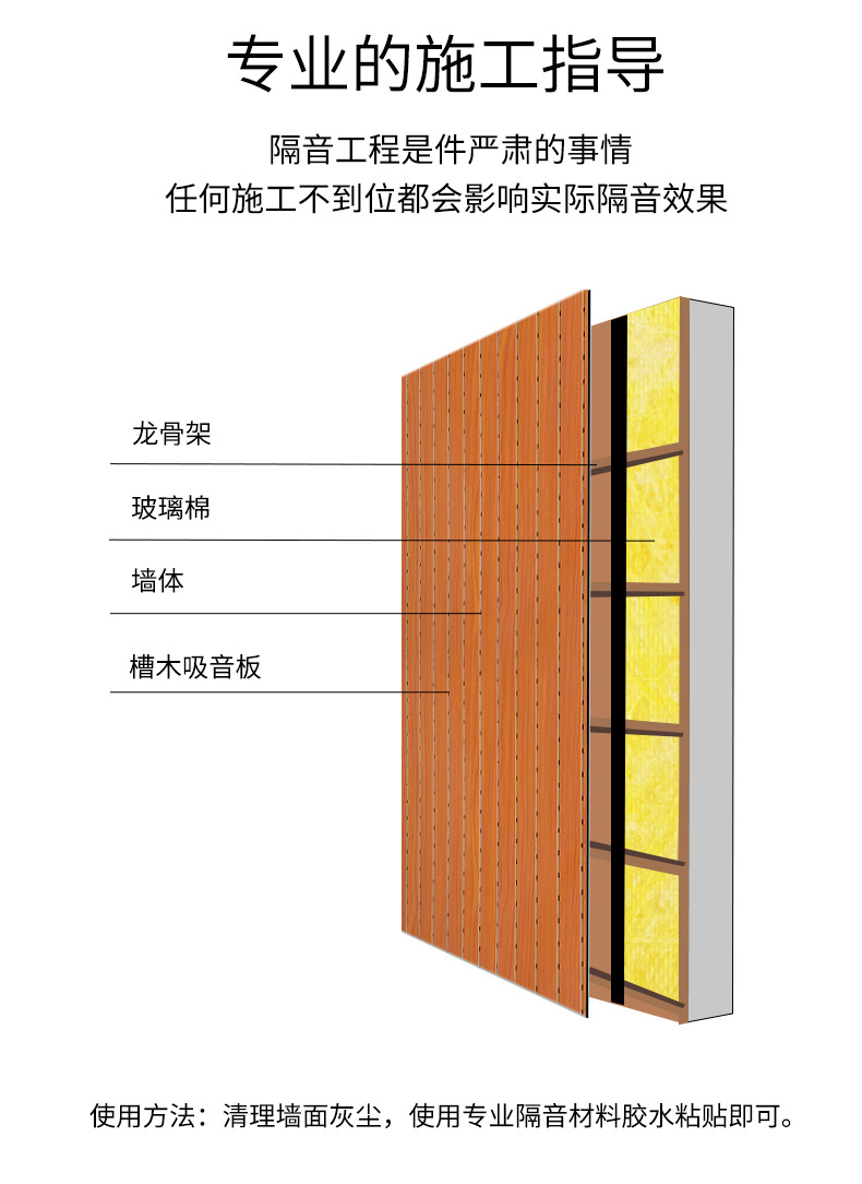 槽木吸音板的安装步骤