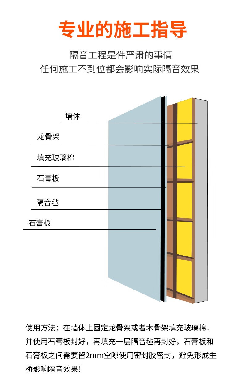 防火阻燃吸音玻璃棉安装方法